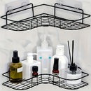 Juego de 2 canastas de almacenamiento sin taladro y ganchos de esquina para baño, dormitorio, clóset, gabinete de cocina, colgadores multiusos de estilo moderno, ganchos utilitarios