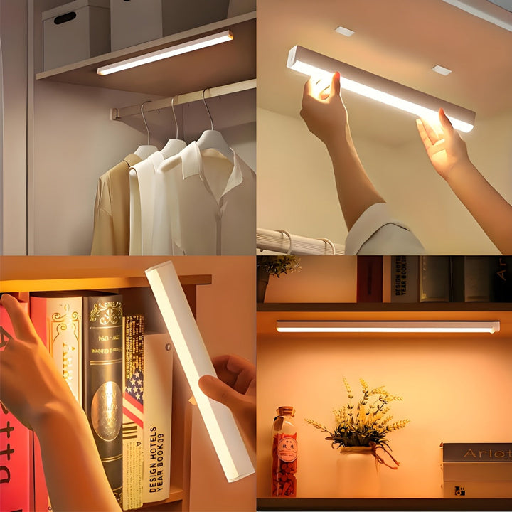 Luces Nocturnas LED Recargables por USB con Sensor de Movimiento - Iluminación Inalámbrica para Armarios Bajo Encimera - Magnético y Adhesivo de 5V para Pasillos, Cocina, Escaleras, Decoración del Hogar