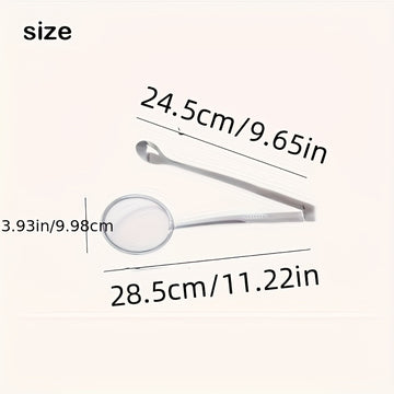 Cuchara Colador de Aceite para Freír de Acero Inoxidable | Colador de Cocina Multifunción con Mango Abrazadera | Malla Resistente al Calor Alta para Alimentos Fritos | Diseño Duradero y de Fácil Agarre | Ideal para Cocinar y Escurrir, Colador para Freír