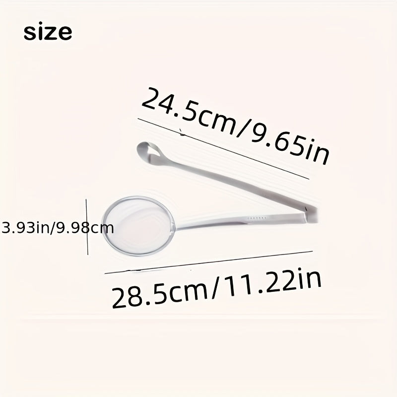 Cuchara Colador de Aceite para Freír de Acero Inoxidable | Colador de Cocina Multifunción con Mango Abrazadera | Malla Resistente al Calor Alta para Alimentos Fritos | Diseño Duradero y de Fácil Agarre | Ideal para Cocinar y Escurrir, Colador para Freír