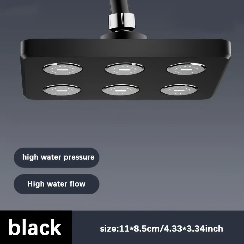 1 pieza de Cabezal de Ducha de Alta Presión de 10.92 cm - Acabado Pulido Cuadrado, Montaje en Pared/Techo, Diseño de Boquilla para Mejor Flujo de Agua, Actualización Moderna del Baño, Material ABS, Instalación Fácil