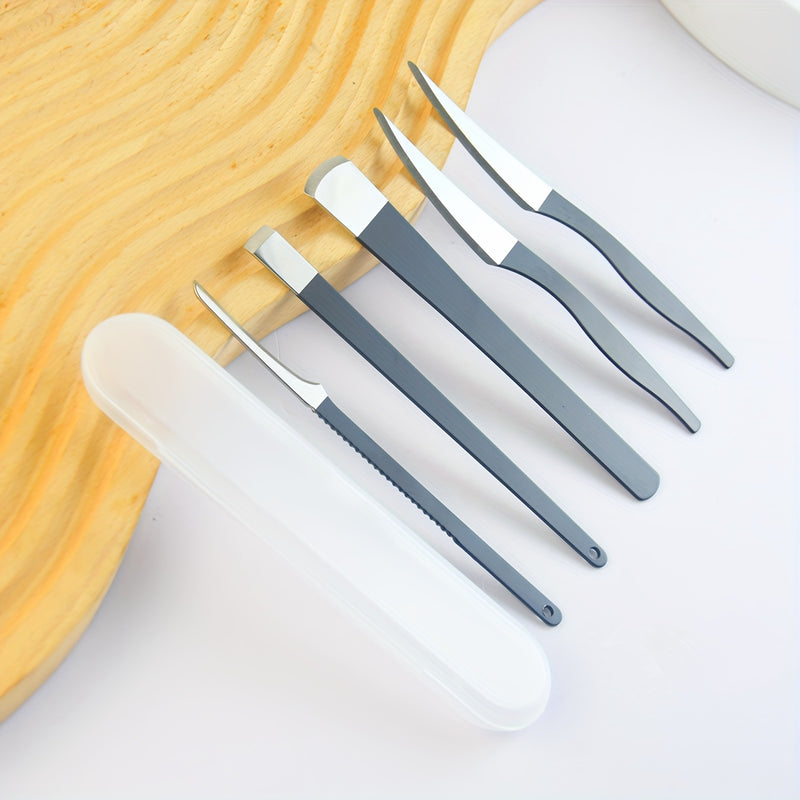 Juego de Cuchillos para Pedicura Negros, Herramientas de Acero Inoxidable para el Cuidado del Pie, Kit de Eliminación de Callosidades