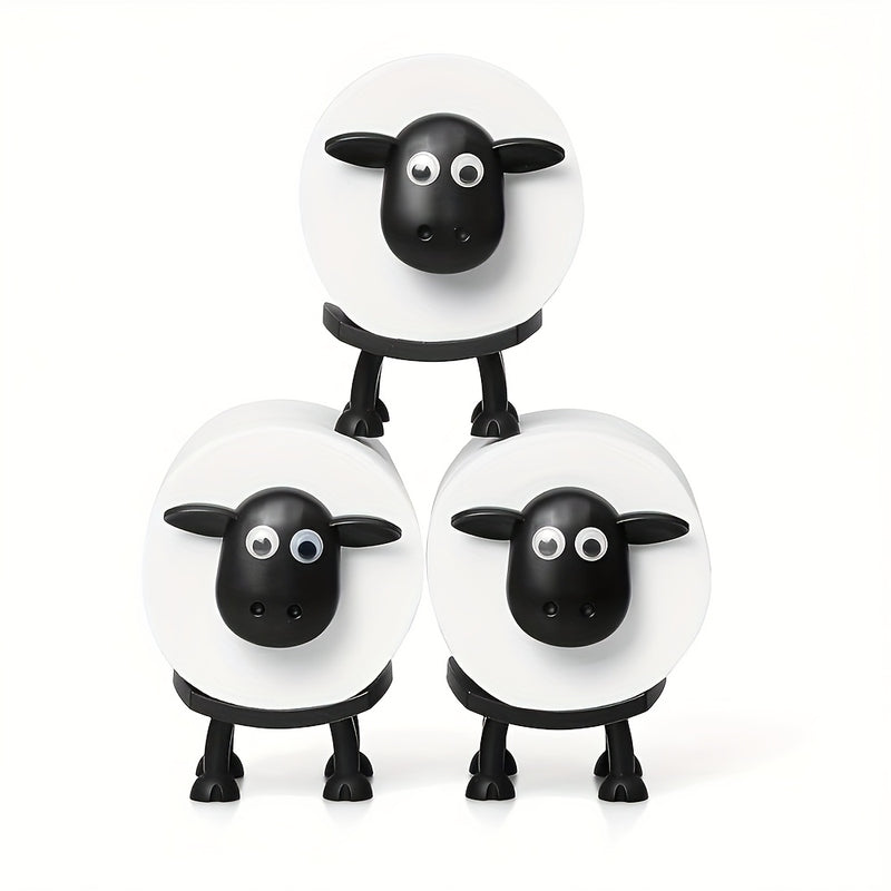 Soporte de papel higiénico en forma de animal adorable, sobre el tanque, autosoportado, de plástico, con soporte de toalla de papel para decoración de baño