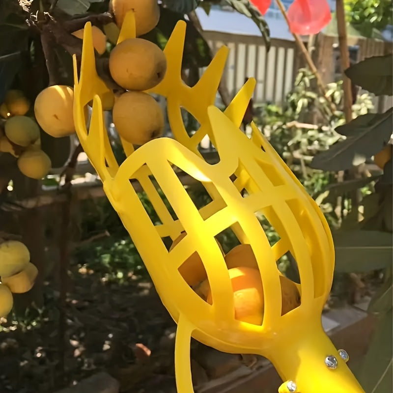 1 pieza, accesorio portátil de plástico para recoger frutas, accesorio manual para recoger frutas en granjas, herramienta de recogida de frutas de árboles altos, con diseño de huecos dentales, recogida de frutas conveniente, herramienta práctica para rec