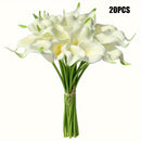 20 piezas de ramo de calas artificiales - Flores blancas de plástico realistas para bodas, Día de San Valentín, Día de la Madre, Semana Santa y decoración del hogar, accesorios para ramos