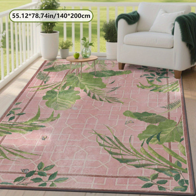 Alfombrilla de exterior con diseño de hojas ZULIDA - Ligera, fácil de limpiar, poliéster, lavable en máquina, ideal para jardín, patio, camping en RV, patio trasero y picnic, uso interior/exterior, regalo de verano, varios tamaños disponibles, decoración