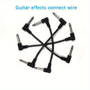 6 cables para efectos de guitarra, negros, conector curvo de 6.35 mm, para guitarra eléctrica o bajo, cable blindado para reducción de ruido, 18 cm