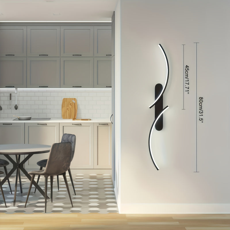 1pc Aplique de pared LED acrílico moderno - Montaje semi empotrado, accesorio desmontable con herrajes de instalación, cableado, 85V-265V, para dormitorio, sala de estar, cocina, espacios comerciales