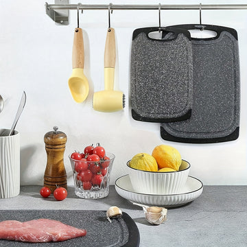 Juego de 3 tablas de cortar de plástico para cocina, tabla antideslizante para carne y verduras, segura para contacto con alimentos, con función antideslizante, adecuada para Navidad, Halloween, Pascua, Hanukkah, Acción de Gracias y otras festividades