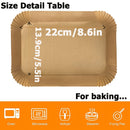 Folios de papel de hornear desechables para freidor de aire de doble zona, 100/200 piezas, rectangulares, 8,6" x 5,5", adecuados para otros freidores de aire de doble cesta. Regalo perfecto para familiares y amigos.