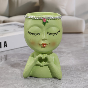 Pieza Decorativa de Florero en Forma de Corazón