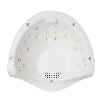 Secador de Uñas LED 48W para Gel - 24 Luces con Sensor Automático, 3 Ajustes de Temporizador y Pantalla LCD, Alimentación USB, Lámpara Profesional Blanca para Manos y Pies, Equipo de Pedicura
