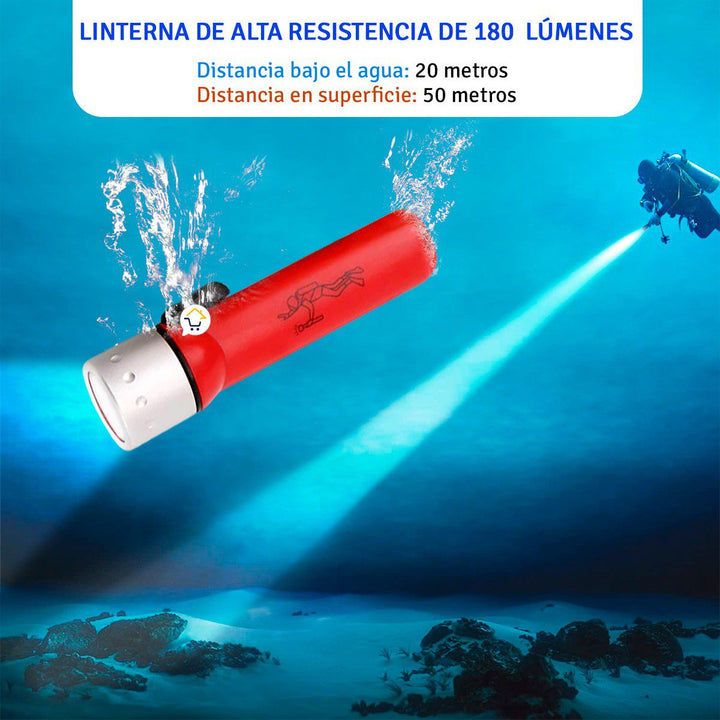 Linterna Acuática Buceo Mano Sumergible Potente Resiste Agua RF 5108