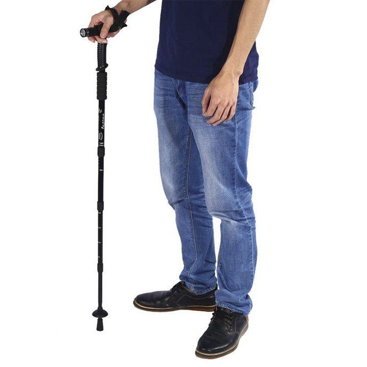 Bastón Trekking Senderismo Linterna LED Ajustable Caminata Anti Shock Choque AE-631