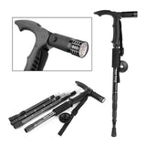 Bastón Trekking Senderismo Linterna LED Ajustable Caminata Anti Shock Choque AE-631