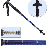 Bastón Trekking Senderismo Linterna LED Ajustable Caminata Anti Shock Choque AE-631