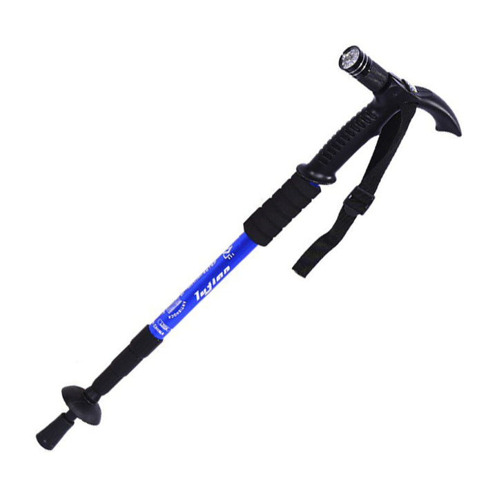 Bastón Trekking Senderismo Linterna LED Ajustable Caminata Anti Shock Choque AE-631