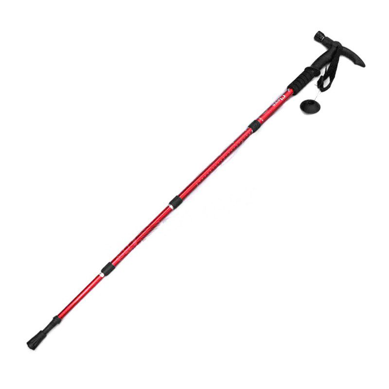 Bastón Trekking Senderismo Linterna LED Ajustable Caminata Anti Shock Choque AE-631