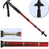 Bastón Trekking Senderismo Linterna LED Ajustable Caminata Anti Shock Choque AE-631