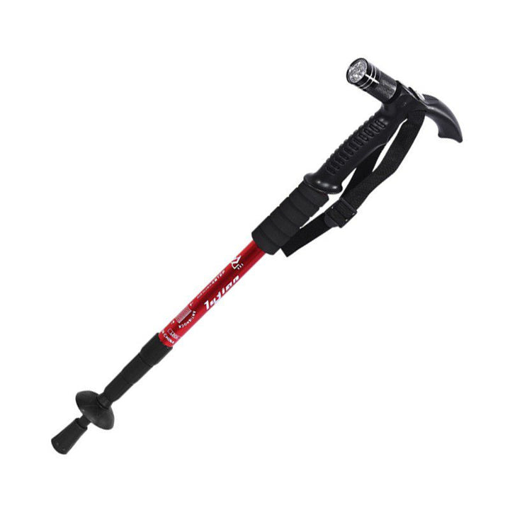 Bastón Trekking Senderismo Linterna LED Ajustable Caminata Anti Shock Choque AE-631