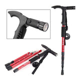 Bastón Trekking Senderismo Linterna LED Ajustable Caminata Anti Shock Choque AE-631