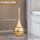 Soporte Dorado Elegante de Alta Gama para Escobilla de Inodoro - Reutilizable, con Base, Diseño Apariencia Ondulada, Herramientas de Limpieza para Baño, Accesorios de Baño