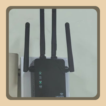 Amplificador de señal WiFi negro de 12000 metros - Extensor de red inalámbrica de 2,4 GHz, receptor, enchufe de EE. UU., banda única, 100V-240V, router de venta al por mayor para hogar y oficina