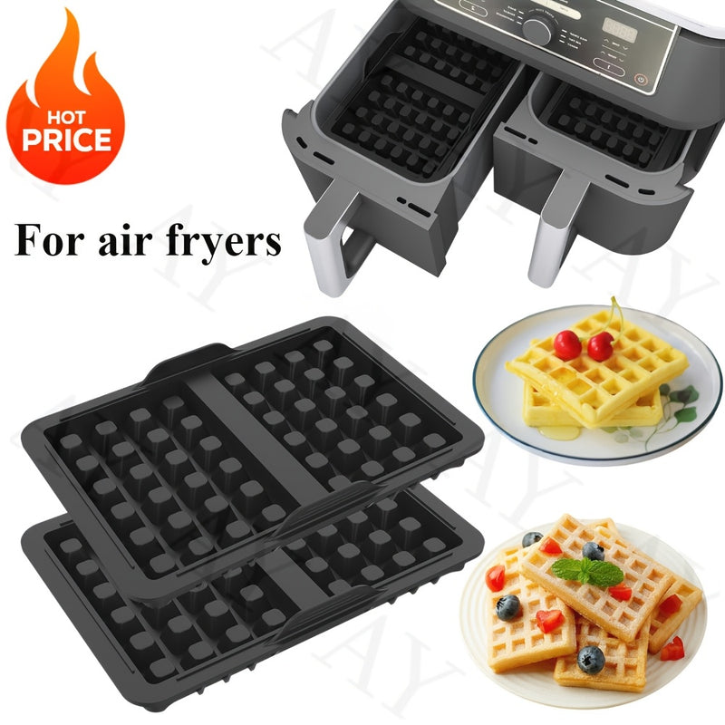 1/2pcs Revestimientos de Silicona para Freidora de Aire Antiadherentes Reutilizables Molde para Gofres para Freidora de Aire Ninja AF400EU AF451EU SL400EU AF500DE y Muchos Otros Accesorios para Freidoras de Aire