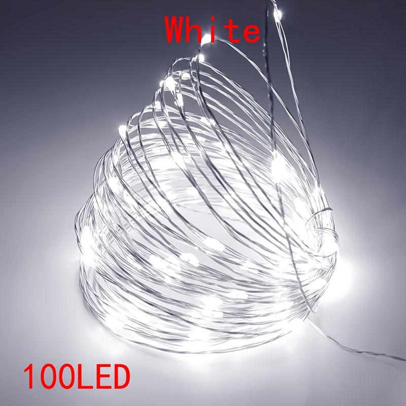 Luz de cuerda de LED solar XinXiaoWu para exteriores, cable de cobre, 8 modos de iluminación, montaje semi empotrado, material de plástico, eficiente en energía, batería de níquel, 600mAh, con control de botón de pulsar, para decoración de patio, camino