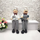 1 par de muñecos de pierna de pantalón decorativos de resina para chef, pareja de chefs americanos para cocina, cafetería, pastelería, restaurante occidental, colección de esculturas de chef para decoración del salón