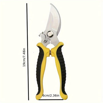 1pc Tijeras de Podar de Jardín Ergonómicas de Acero Inoxidable – Corte Afilado y Suave, Mango de Agarre Cómodo, Herramienta de Recorte Multifuncional para Jardinería (Amarillo/Naranja/Verde), Herramienta de Podar para Jardín | Herramientas de Jardín Ergo