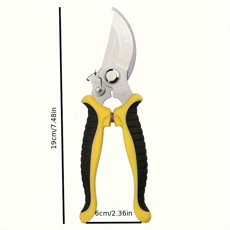 1pc Tijeras de Podar de Jardín Ergonómicas de Acero Inoxidable – Corte Afilado y Suave, Mango de Agarre Cómodo, Herramienta de Recorte Multifuncional para Jardinería (Amarillo/Naranja/Verde), Herramienta de Podar para Jardín | Herramientas de Jardín Ergo