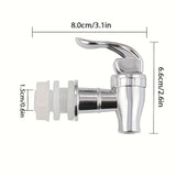 1pc Grifo de Repuesto para Dispensador de Bebidas de Estilo Empuje de Fácil Instalación - Acabado Cromado, Válvula de Vertido con Palanca para Jarra y Agua, Rosca Externa de 3/4", No Requiere Energía