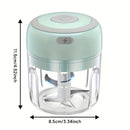 Picadora de ajo eléctrica compacta con una capacidad de 100/250 ml, molinillo de carne alimentado por USB y un diseño robusto para picar ajo, jengibre y verduras, ideal para uso en la cocina.