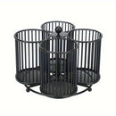 1pc Organizador Giratorio de Utensilios con 3/4 Compartimentos - Jaula de Hierro Resistente para Encimeras, Diseño Vertical Ahorrador de Espacio para Cocina, Gabinetes y Estantes