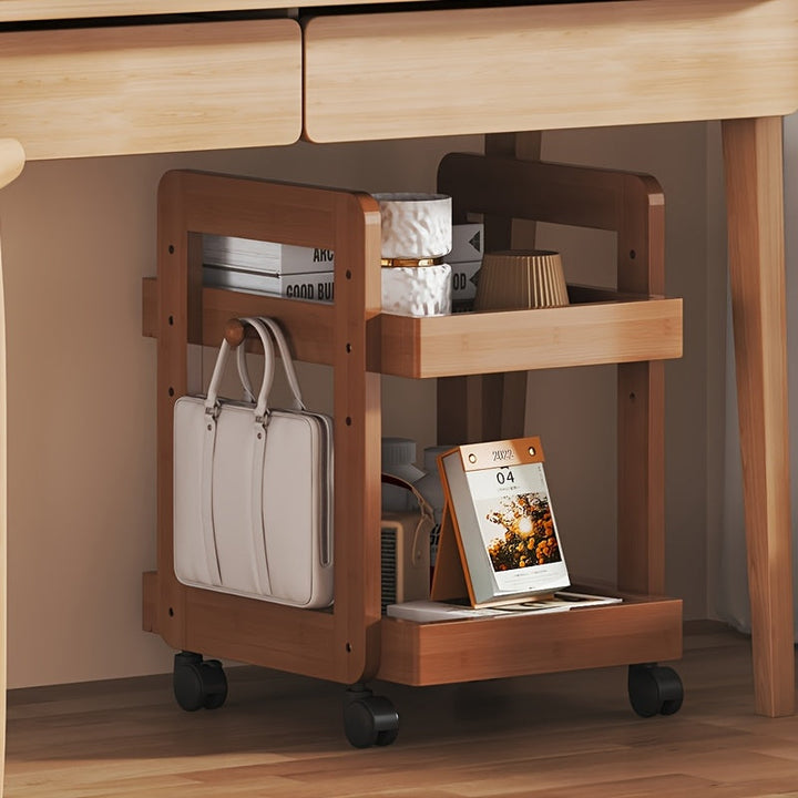 Estantería Móvil con Ruedas, Capa de Almacenamiento y Partición Anticaída