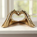 1pc Escultura abstracta de manos de amor en resina dorada, estatua decorativa para interiores/exteriores, acento versátil para la habitación, no necesita energía.