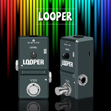 Pedal de Loop para Guitarra, Efecto Looper Digital con 10 Minutos de Grabación y Overdubs Ilimitados, Pedales Mini Tamaño True Bypass para Guitarras Eléctricas y Bajos