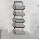 Estante de vino de metal de estilo tradicional - Estantes flotantes para colgar en la pared con acabado lacado, organizador de almacenamiento de 5 niveles para baño, estante de exhibición de botellas de arte de pared moderno decorativo