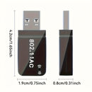 Adaptador sin varillas USB de 1300Mbps para PC, Tarjeta WiFi Dual-Band 2.4GHz/5.8GHz con Soporte 802.11ax, Cobertura Mejorada y Rendimiento Penetrante, Ideal para Streaming HD y Juegos; Compatible con Windows 7/8.1/10/11