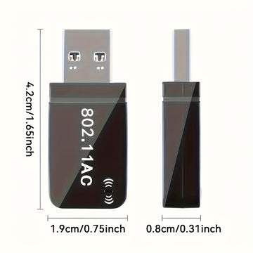 Adaptador sin varillas USB de 1300Mbps para PC, Tarjeta WiFi Dual-Band 2.4GHz/5.8GHz con Soporte 802.11ax, Cobertura Mejorada y Rendimiento Penetrante, Ideal para Streaming HD y Juegos; Compatible con Windows 7/8.1/10/11