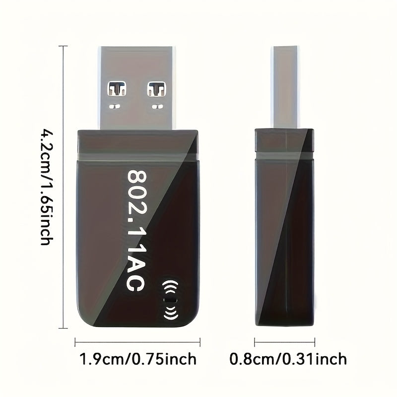 Adaptador sin varillas USB de 1300Mbps para PC, Tarjeta WiFi Dual-Band 2.4GHz/5.8GHz con Soporte 802.11ax, Cobertura Mejorada y Rendimiento Penetrante, Ideal para Streaming HD y Juegos; Compatible con Windows 7/8.1/10/11