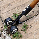 Herramienta manual para deshierbar - Removedor de césped de jardín de metal 2 en 1 con rodillo, no requiere electricidad, extractor manual duradero para el cuidado del césped del jardín