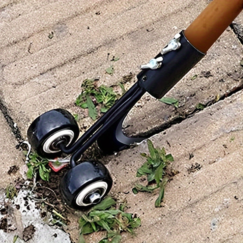 Herramienta manual para deshierbar - Removedor de césped de jardín de metal 2 en 1 con rodillo, no requiere electricidad, extractor manual duradero para el cuidado del césped del jardín