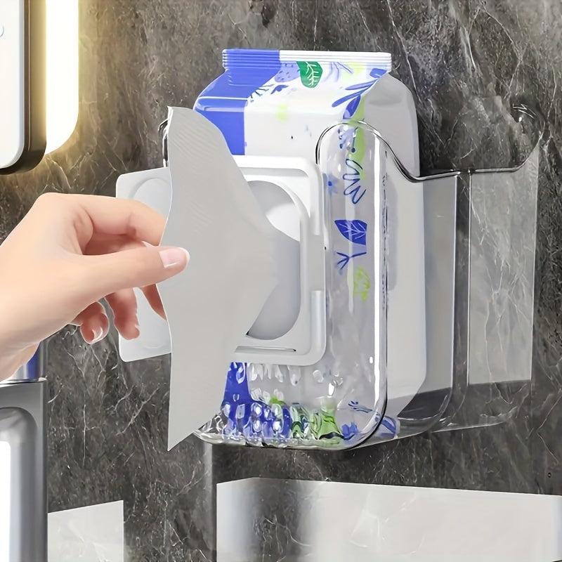 Portarrollos de papel higiénico de pared fácil de instalar - Gran abertura, adhesivo fuerte, diseño de organización de baño que ahorra espacio.