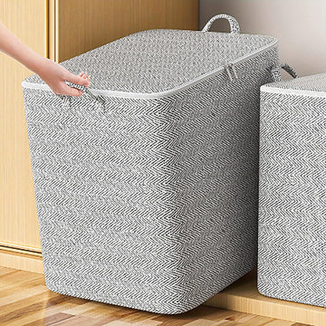1pc Bolsa de Almacenamiento Plegable Grande con Cremallera - Organizador de Lona Lavable y Duradero para Ropa, Edredones, Calcetines, Mantas, Juguetes - Diseño Ahorrador de Espacio para la Organización del Hogar, Almacenamiento Debajo de la Cama