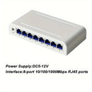 Conmutador de red Ethernet Gigabit de 5 puertos / 8 puertos, 5/8 puertos Gigabit, admite red de 10/100/1000 Mbps, plug-and-play, fácil de transportar e instalar, divisor de red Gigabit, centro de red, conmutador de red doméstica pequeña, adaptador de red