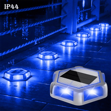 4/6pcs Luces Solares LED para Terraza, Luces de Muelle Solar, Aluminio Fundido, Luces Solares para Entrada, Camino Jardín y Pasillo Exterior con 2 Modos (Blanco + Luz Cálida)