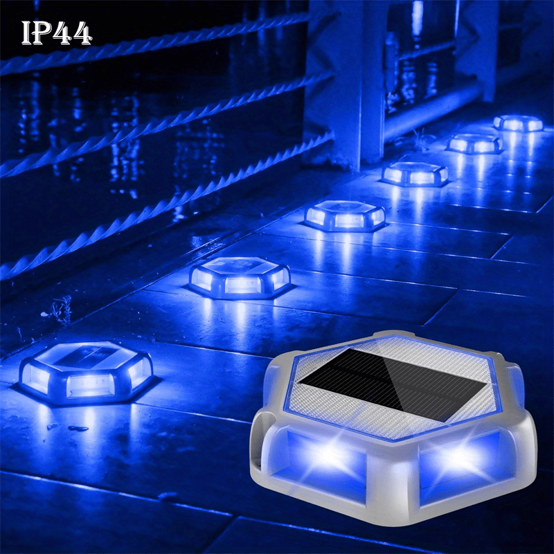 4/6pcs Luces Solares LED para Terraza, Luces de Muelle Solar, Aluminio Fundido, Luces Solares para Entrada, Camino Jardín y Pasillo Exterior con 2 Modos (Blanco + Luz Cálida)
