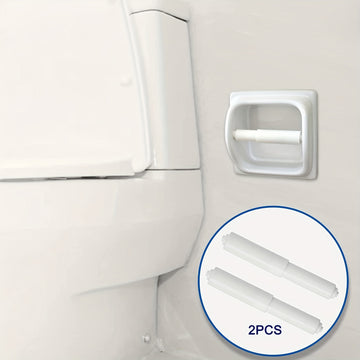 2 Piezas, Rodillo De Soporte De Papel Higiénico, Reemplazo De Varilla De Papel Higiénico Ajustable Blanco Con Resorte, Diseño De Plástico Duradero